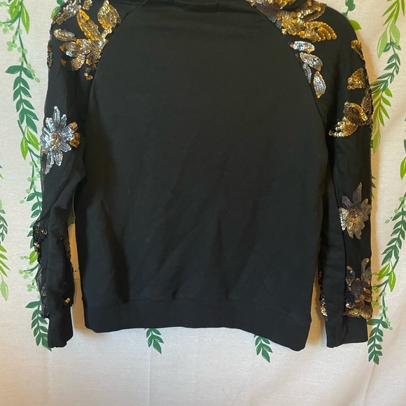 NWT GRIM Crewneck Sweatshirt with Sequin Designs on Sleeves B1 - Picture 7 of 8